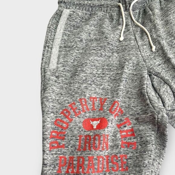 Under Armour UA Mens Project Rock Gray Terry Statement Shorts size Medium NWT - Picture 3 of 9